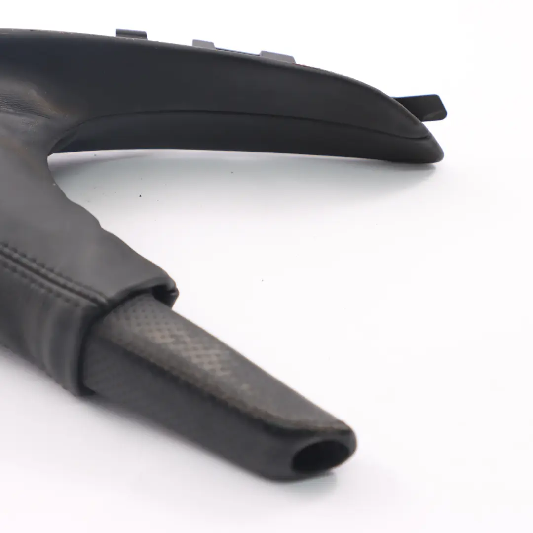 Handbrake Lever Cover Leather Black to BMW 1 Series E81 E82 E87 E88 LCI with Part number 9142753 BMW 1 Series E81 E82 E87 E88 LCI Handbrake Lever Cover Leather Black - SKU rhd-9142753 - Part number 9142753