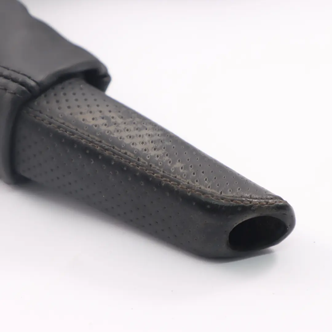 Handbrake Lever Cover Leather Black to BMW 1 Series E81 E82 E87 E88 LCI with Part number 9142753 BMW 1 Series E81 E82 E87 E88 LCI Handbrake Lever Cover Leather Black - SKU rhd-9142753 - Part number 9142753