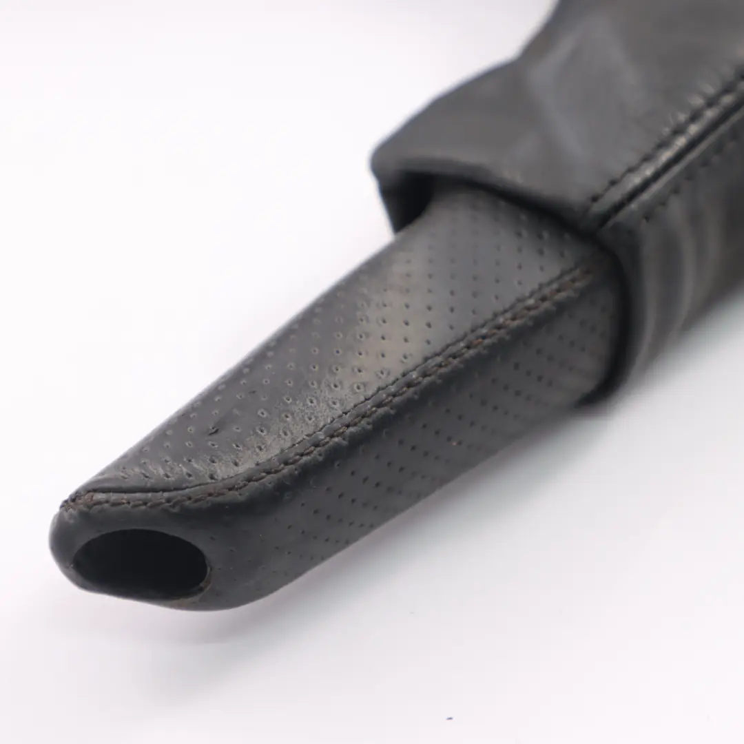 Handbrake Lever Cover Leather Black to BMW 1 Series E81 E82 E87 E88 LCI with Part number 9142753 BMW 1 Series E81 E82 E87 E88 LCI Handbrake Lever Cover Leather Black - SKU rhd-9142753 - Part number 9142753