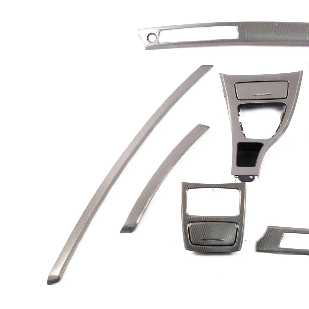 Dashboard Trim BMW E92 Interior Cover Centre Console Strip Set Glacier Silver to with Part number 9148505 Dashboard Trim BMW E92 Interior Cover Centre Console Strip Set Glacier Silver - SKU rhd-9148505-2 - Part number 9148505
