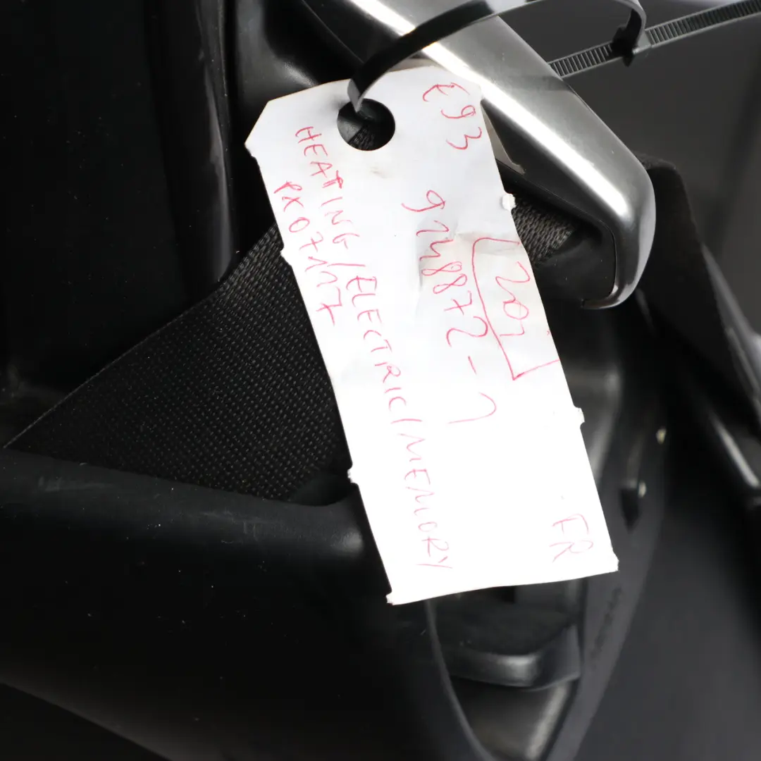 Front Seat BMW E93 Convertible Sport Heated Black Leather Right O/S Memory to with Part number 9148872 Front Seat BMW E93 Convertible Sport Heated Black Leather Right O/S Memory - SKU rhd-9148872-1 - Part number 9148872