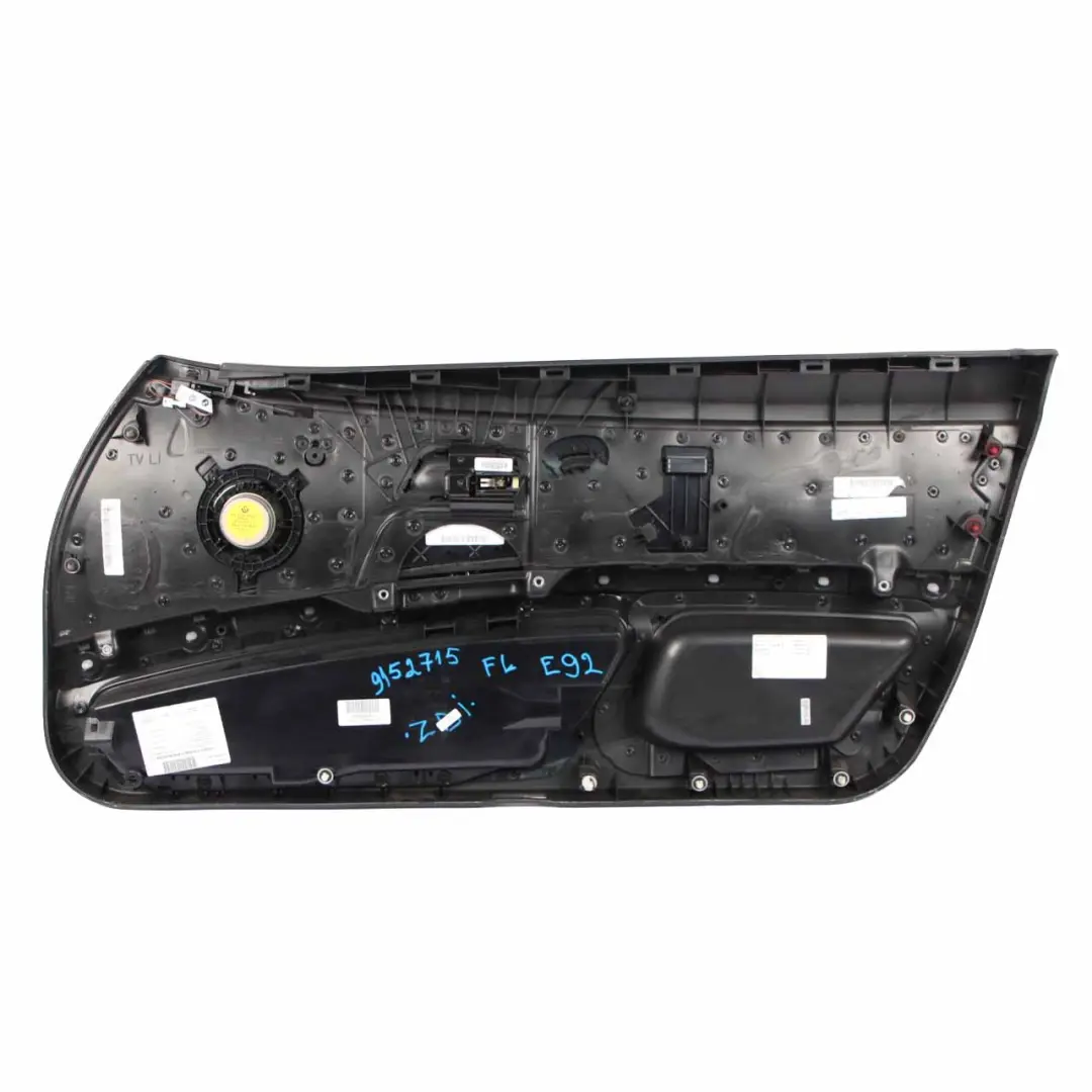 Door Card Front Left N/S Lining Trim Panel Cloth Leather Anthracite to BMW E92 E93 with Part number 9152715 BMW E92 E93 Door Card Front Left N/S Lining Trim Panel Cloth Leather Anthracite - SKU rhd-9152715 - Part number 9152715
