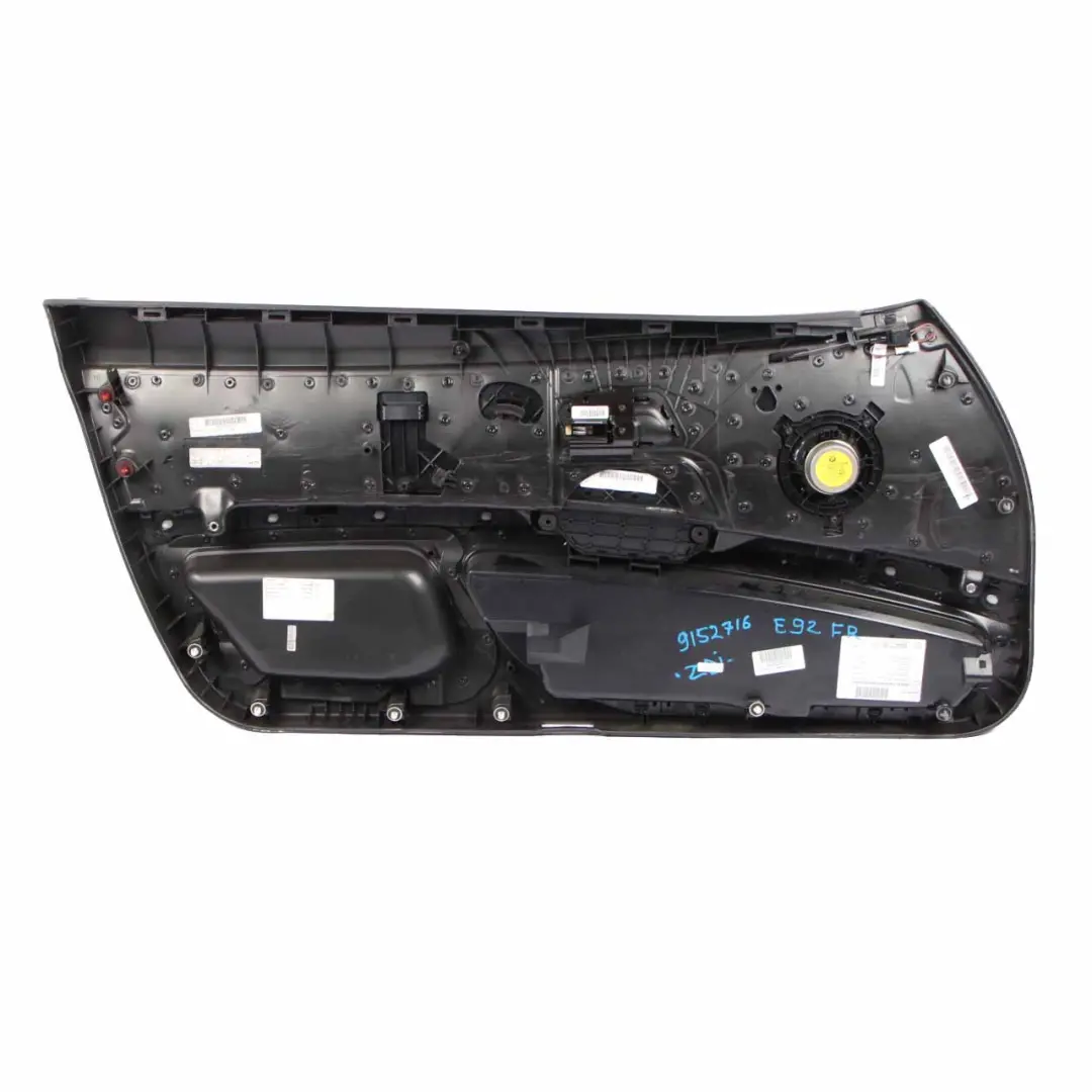 Door Card Front Right O/S Lining Trim Panel Cloth Leather Anthracite to BMW E92 E93 with Part number 9152716 BMW E92 E93 Door Card Front Right O/S Lining Trim Panel Cloth Leather Anthracite - SKU rhd-9152716 - Part number 9152716