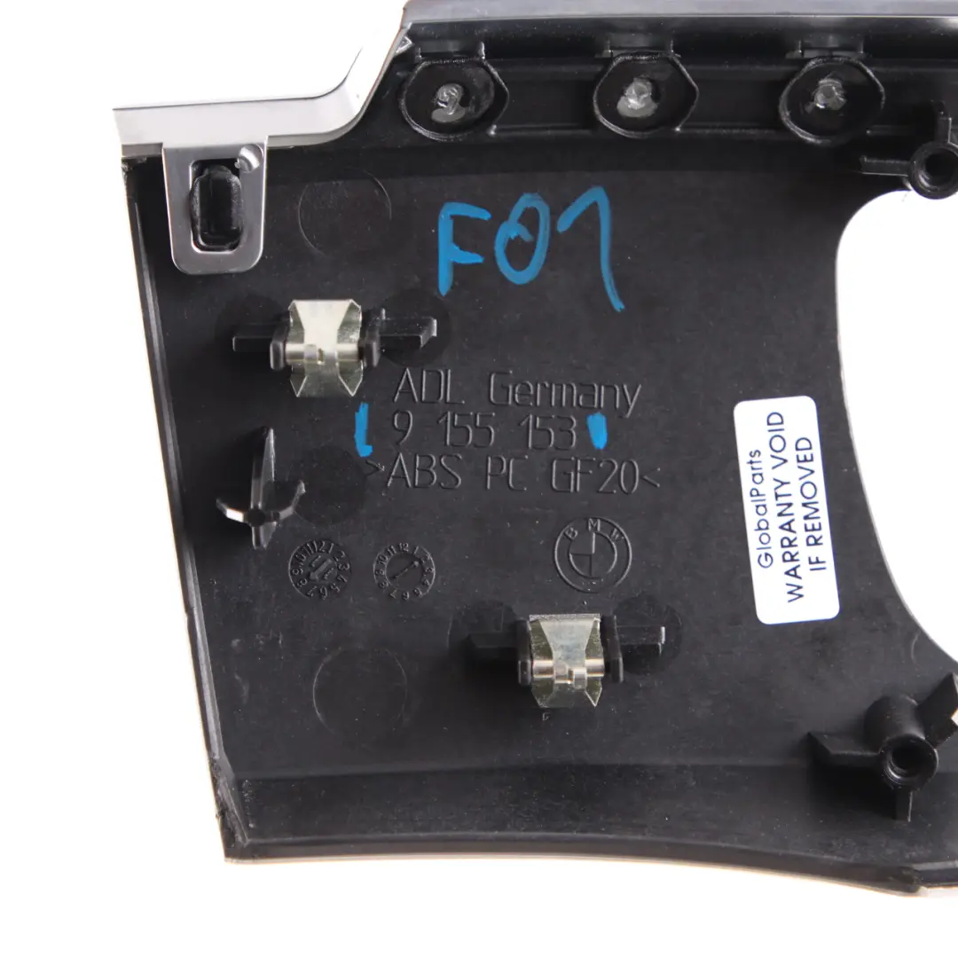 Dashboard Cover Trim Instrument Panel Aluminium Fine Ground to BMW F01 F02 with Part number 9155153 BMW F01 F02 Dashboard Cover Trim Instrument Panel Aluminium Fine Ground - SKU rhd-9155153 - Part number 9155153