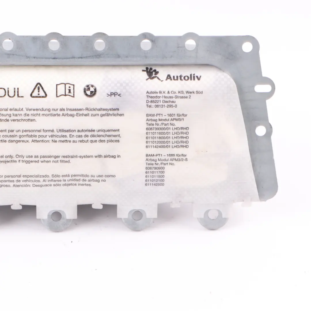 Module Dashboard Passenger Side Dash SRS to BMW F07 GT Air with Part number 9159422 BMW F07 GT Air Module Dashboard Passenger Side Dash SRS - SKU rhd-9159422 - Part number 9159422