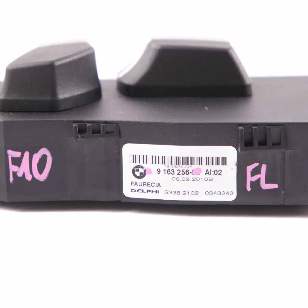 Switch Seat Adjusting BMW F10 F11 F07 GT Front Left N/S Seat Memory Unit to with Part number 9163256 Switch Seat Adjusting BMW F10 F11 F07 GT Front Left N/S Seat Memory Unit - SKU rhd-9163256 - Part number 9163256