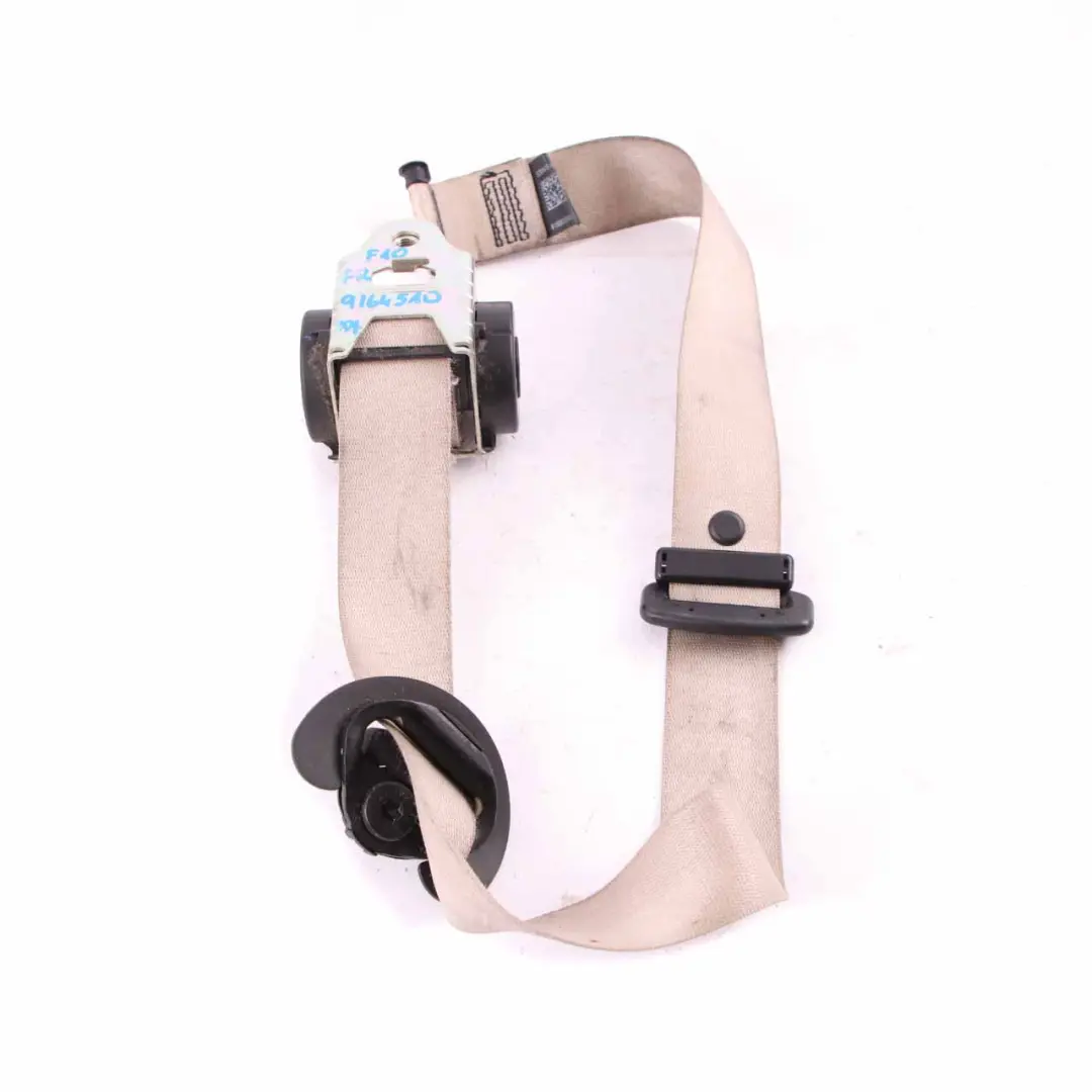 Upper Belt Front Right O/S Seatbelt Oyster to BMW F01 F02 F10 F11 Seat with Part number 9164510 BMW F01 F02 F10 F11 Seat Upper Belt Front Right O/S Seatbelt Oyster - SKU rhd-9164510 - Part number 9164510