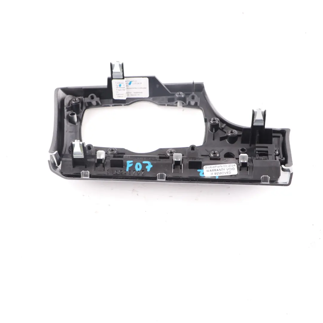 Decor BMW F07 Dashboard Headlight Switch Trim l-Panel Silver Driver Side to with Part number 9165357 Decor BMW F07 Dashboard Headlight Switch Trim l-Panel Silver Driver Side - SKU rhd-9165357 - Part number 9165357