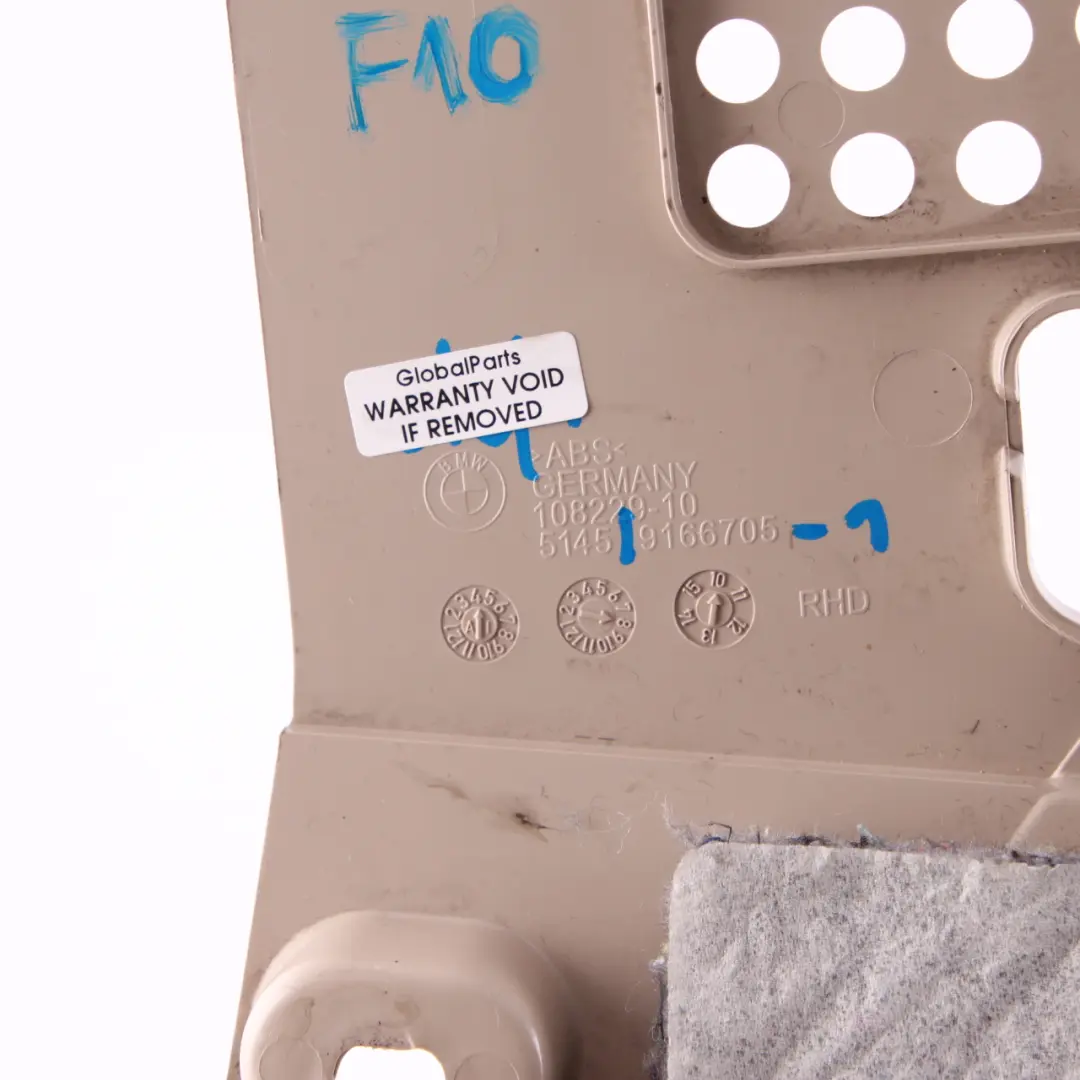 Footwell Trim BMW F10 F11 F11N F12 F13 LCI Passenger's Cover Panel Beige to with Part number 9166705 Footwell Trim BMW F10 F11 F11N F12 F13 LCI Passenger's Cover Panel Beige - SKU rhd-9166705-1 - Part number 9166705