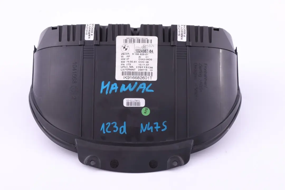 N47S Speedo Clocks Instruments MPH to BMW 1 Series E81 E82 E88 E87 123d with Part number 9166826 BMW 1 Series E81 E82 E88 E87 123d N47S Speedo Clocks Instruments MPH - SKU rhd-9166826 - Part number 9166826
