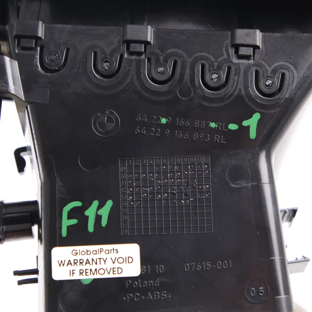 Vent BMW F10 F11 Fresh Air Grille Dash Dashboard Left N/S to Air with Part number 9166887 Air Vent BMW F10 F11 Fresh Air Grille Dash Dashboard Left N/S - SKU rhd-9166887-1 - Part number 9166887