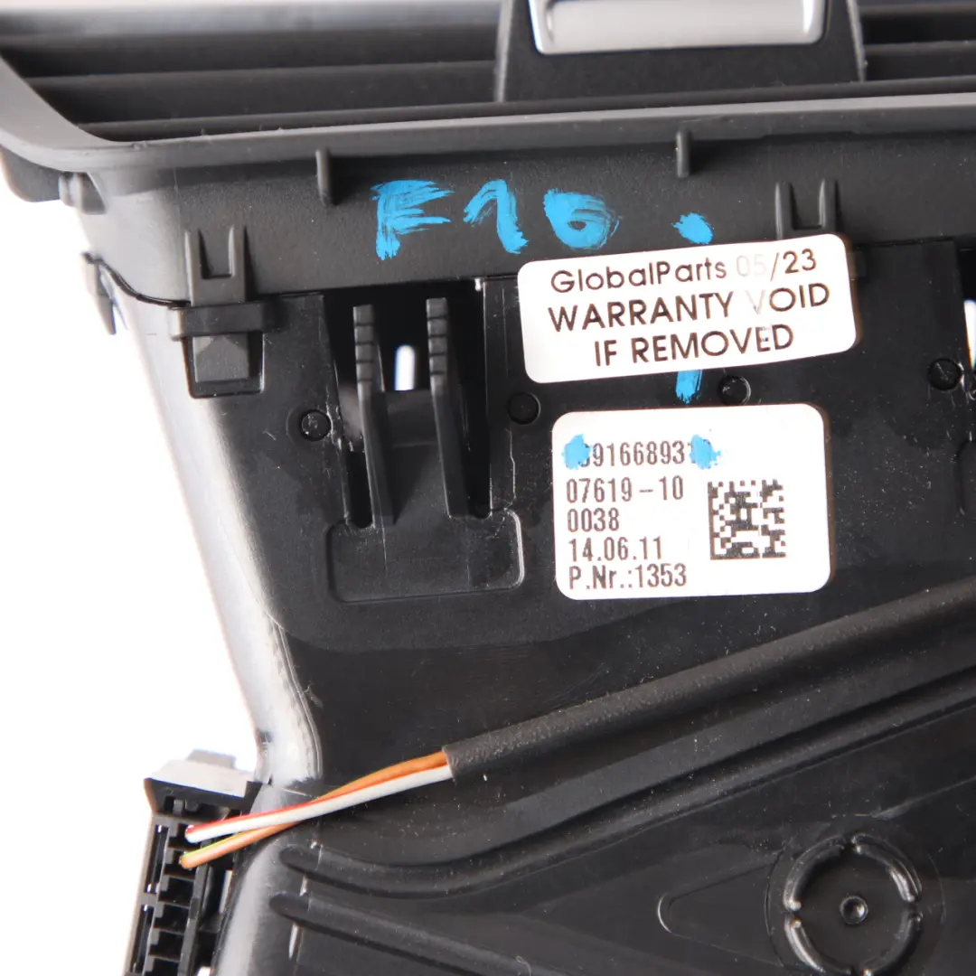 Vent BMW F10 F11 Fresh Air Grille Dash Dashboard Nozzle Left N/S to Air with Part number 9166893 Air Vent BMW F10 F11 Fresh Air Grille Dash Dashboard Nozzle Left N/S - SKU rhd-9166893 - Part number 9166893