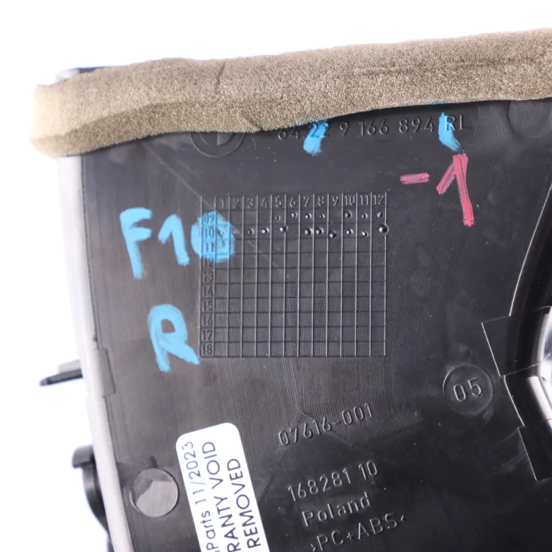 Air Vent BMW F10 F11 Fresh Air Grille Right O/S Dashboard Nozzle Black - SKU rhd-9166894-1 - Part number 9166894