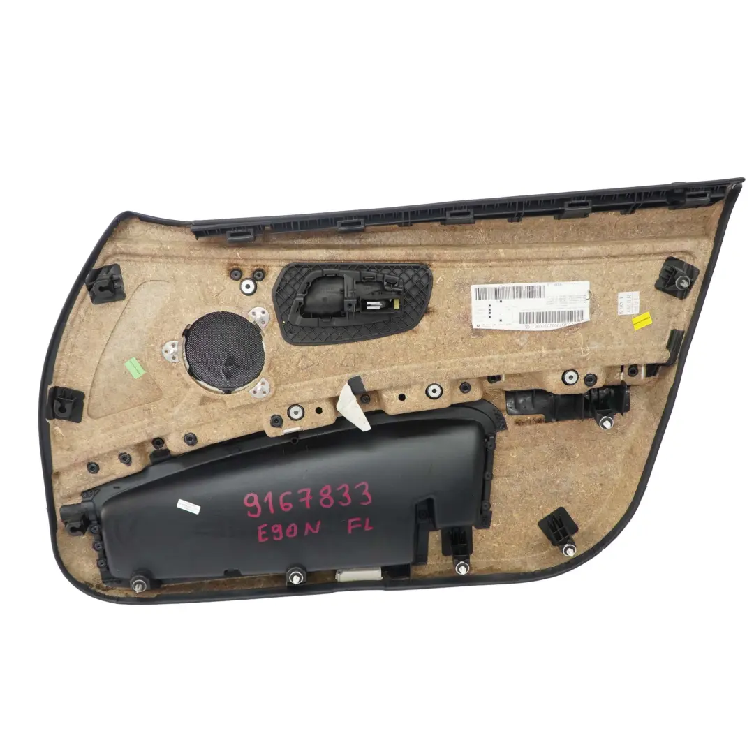 Front Left N/S Door Card Panel Leather Dakota Saddle Brown to BMW 3 Series E90 LCI with Part number 9167833 BMW 3 Series E90 LCI Front Left N/S Door Card Panel Leather Dakota Saddle Brown - SKU rhd-9167833 - Part number 9167833