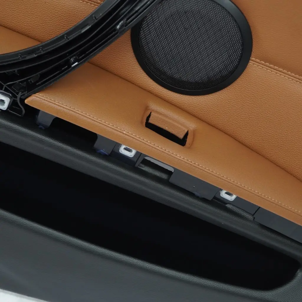 Front Left N/S Door Card Panel Leather Dakota Saddle Brown to BMW 3 Series E90 LCI with Part number 9167833 BMW 3 Series E90 LCI Front Left N/S Door Card Panel Leather Dakota Saddle Brown - SKU rhd-9167833 - Part number 9167833