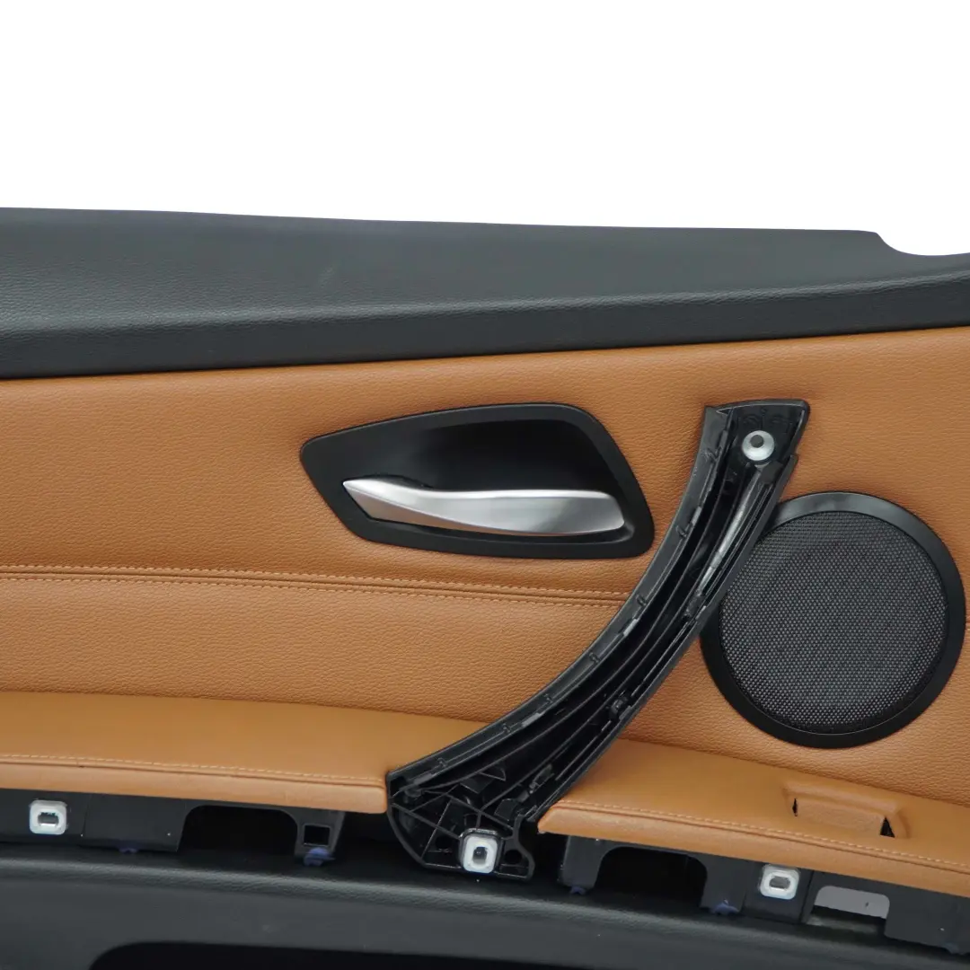 Front Left N/S Door Card Panel Leather Dakota Saddle Brown to BMW 3 Series E90 LCI with Part number 9167833 BMW 3 Series E90 LCI Front Left N/S Door Card Panel Leather Dakota Saddle Brown - SKU rhd-9167833 - Part number 9167833
