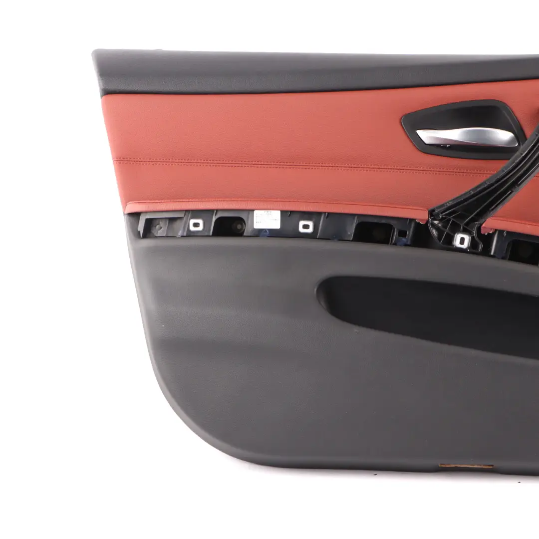 Door Card Front Left N/S Trim Panel Leather Dakota Red Brown to BMW E90 E91 LCI with Part number 9167837 BMW E90 E91 LCI Door Card Front Left N/S Trim Panel Leather Dakota Red Brown - SKU rhd-9167837-1 - Part number 9167837