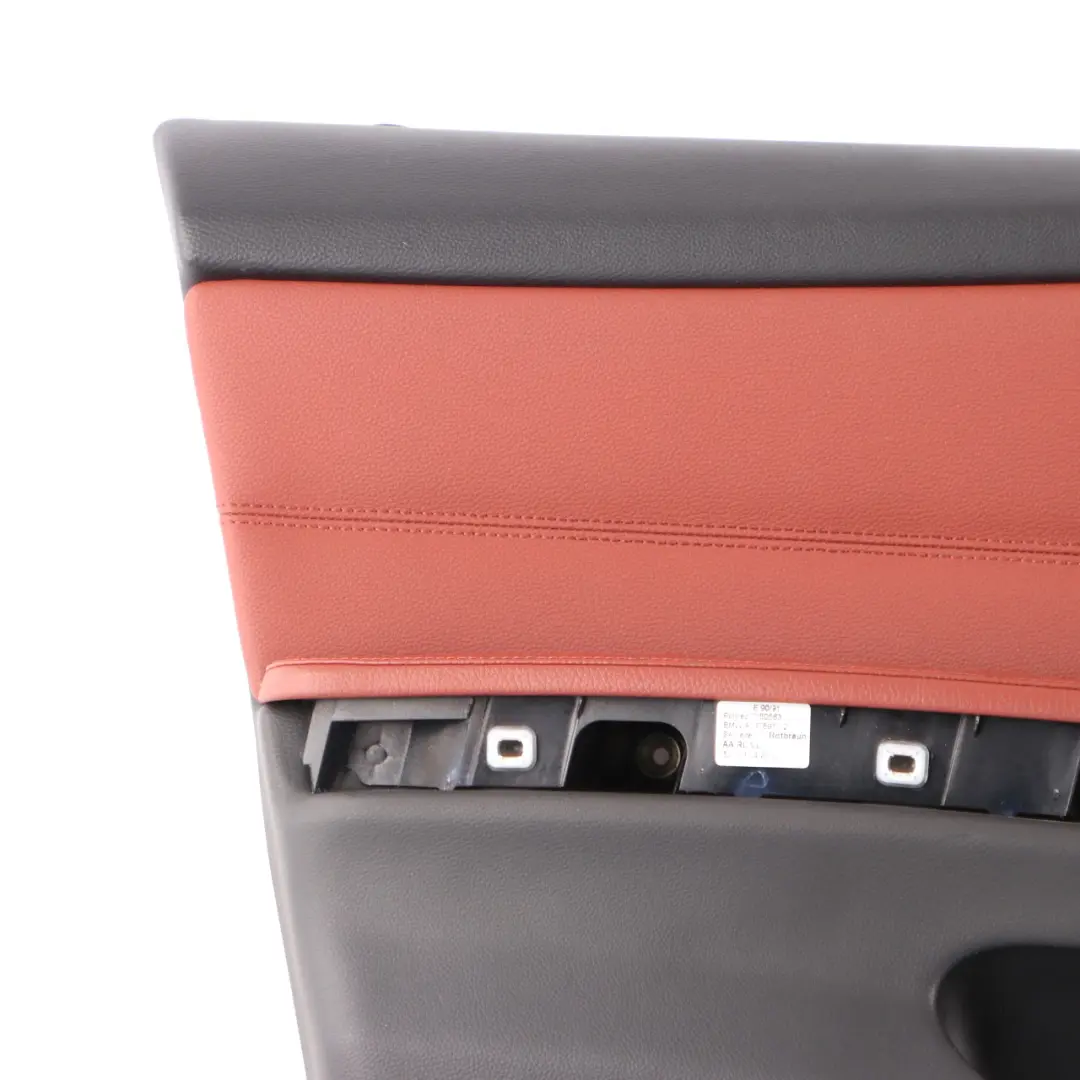 BMW E90 E91 LCI Door Card Front Left N/S Trim Panel Leather Dakota Red Brown - SKU rhd-9167837-1 - Part number 9167837