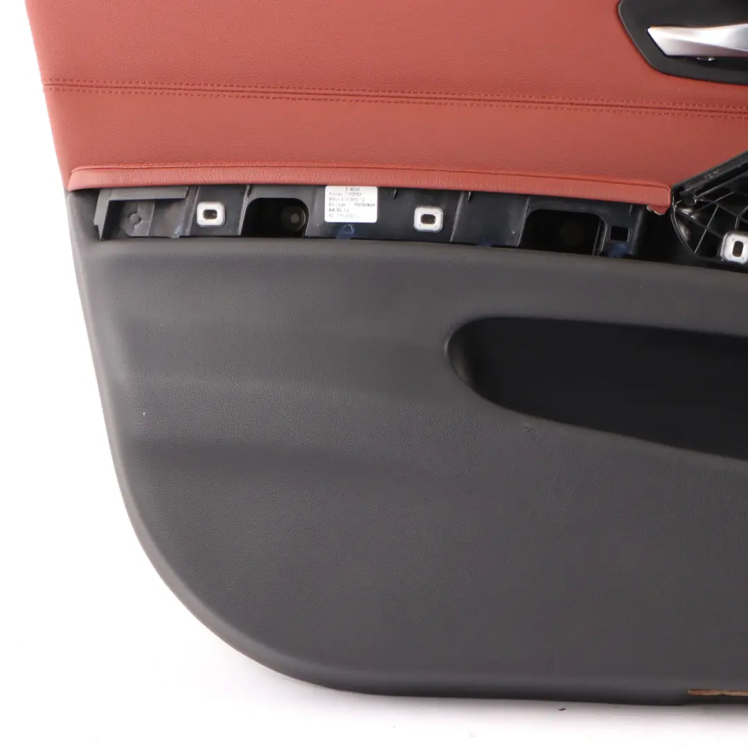 BMW E90 E91 LCI Door Card Front Left N/S Trim Panel Leather Dakota Red Brown - SKU rhd-9167837-1 - Part number 9167837