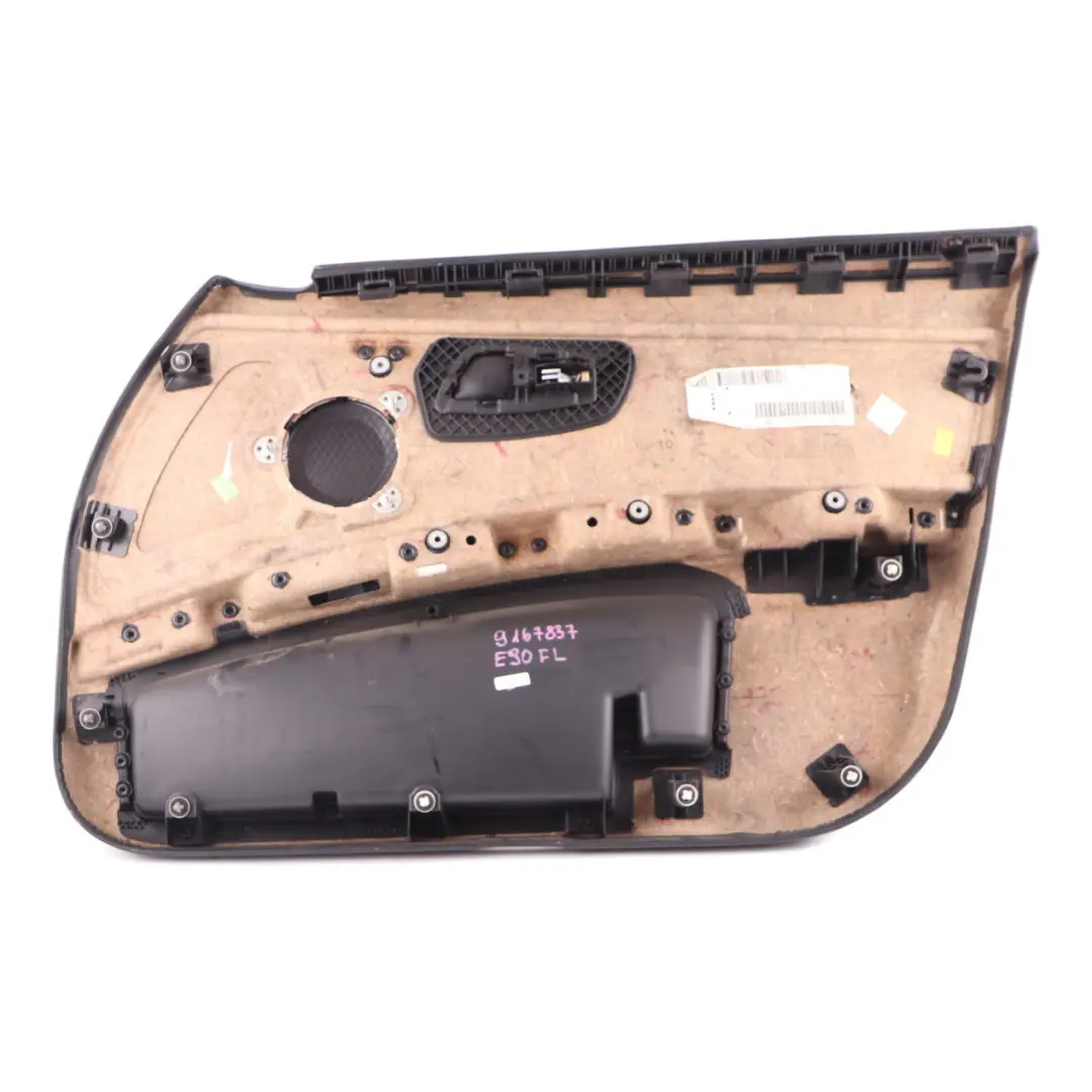 Door Card Front Left N/S Trim Panel Leather Dakota Red Brown to BMW E90 E91 LCI with Part number 9167837 BMW E90 E91 LCI Door Card Front Left N/S Trim Panel Leather Dakota Red Brown - SKU rhd-9167837 - Part number 9167837