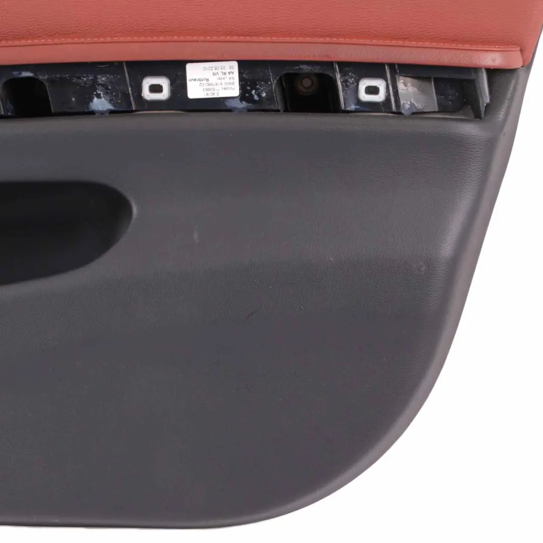 BMW E90 E91 Door Card Front Right O/S Trim Panel Leather Dakota Red Brown - SKU rhd-9167838 - Part number 9167838