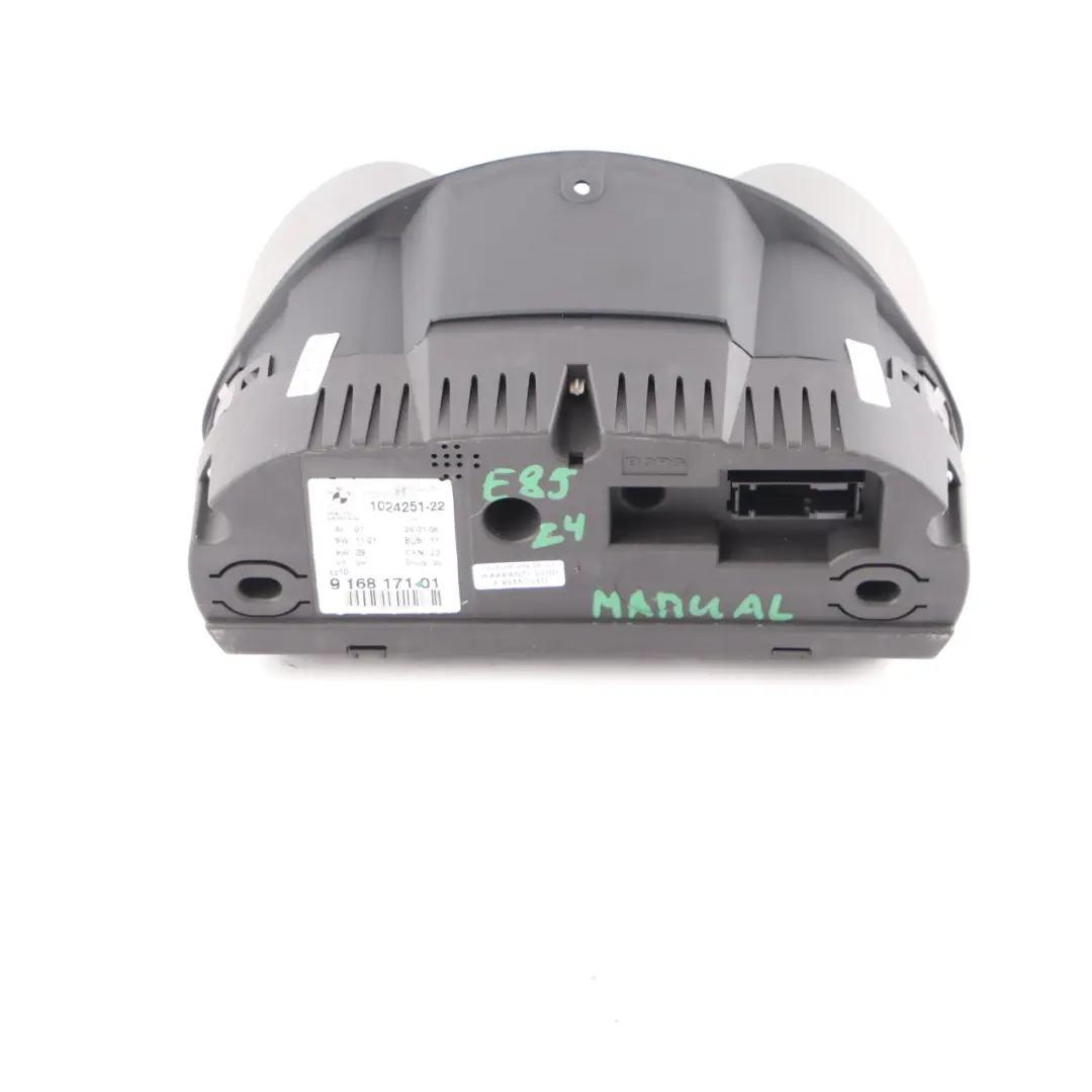 Instrument Cluster Speedo Clocks Meter Manual to BMW Z4 E85 Roadster Petrol with Part number 9168171 BMW Z4 E85 Roadster Petrol Instrument Cluster Speedo Clocks Meter Manual - SKU rhd-9168171 - Part number 9168171