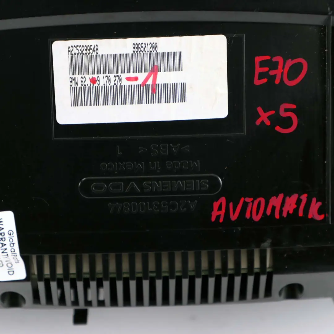Speedo Clocks Instruments Cluster Combination Automatic Diesel to BMW E70 with Part number 9170270 BMW E70 Speedo Clocks Instruments Cluster Combination Automatic Diesel - SKU rhd-9170270-1 - Part number 9170270