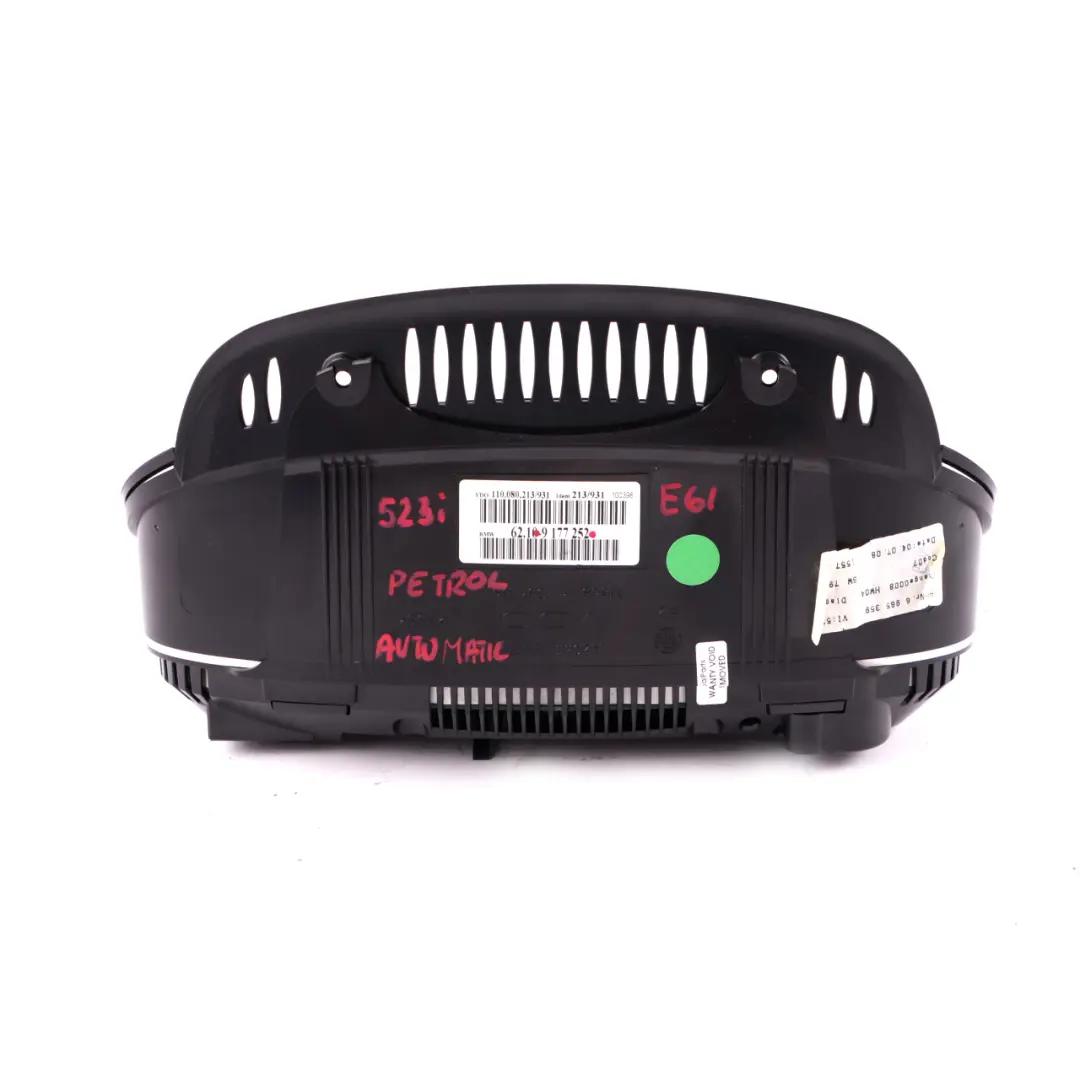 Instrument Cluster Speedo Clocks MPH Automatic to BMW 5 E60 E61 Petrol with Part number 9177252 BMW 5 E60 E61 Petrol Instrument Cluster Speedo Clocks MPH Automatic - SKU rhd-9177252 - Part number 9177252