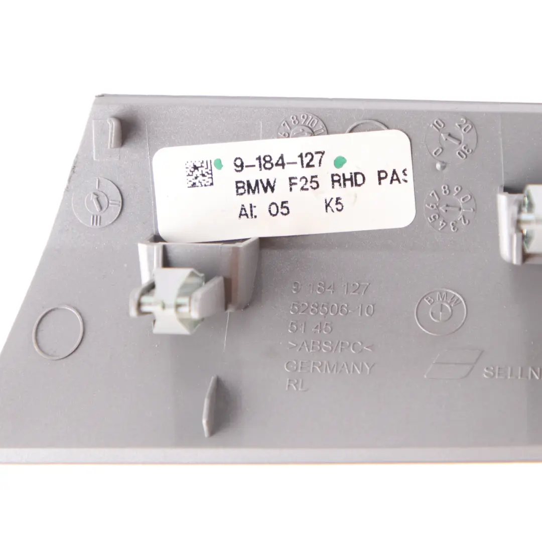BMW X3 F25 Dashboard Cover I-panel Trim Passenger Side Satin Silver - SKU rhd-9184127 - Part number 9184127