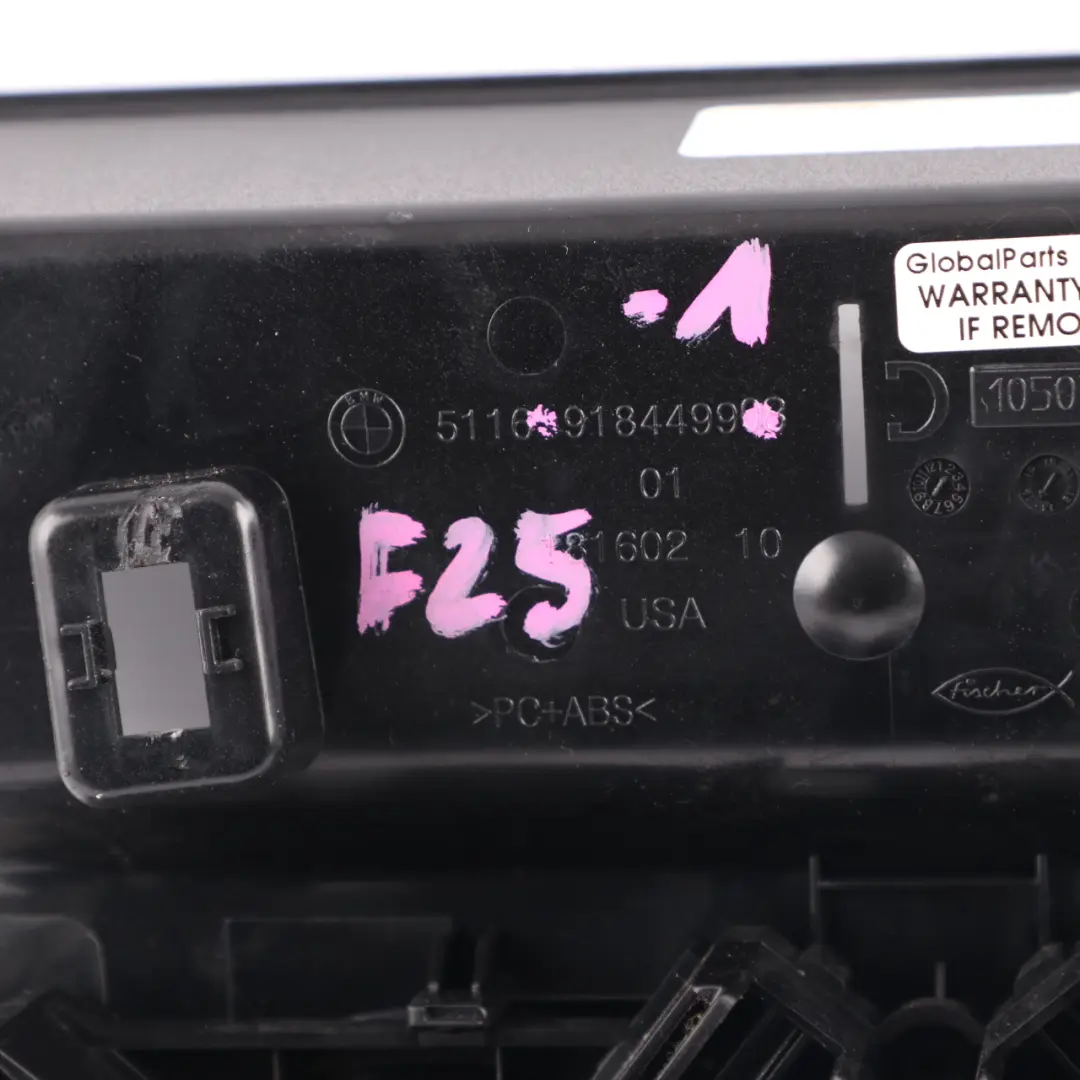 Cup Holder BMW X3 F25 Drink Holder Centre Console Front Cover Black - SKU rhd-9184499-1 - Part number 9184499