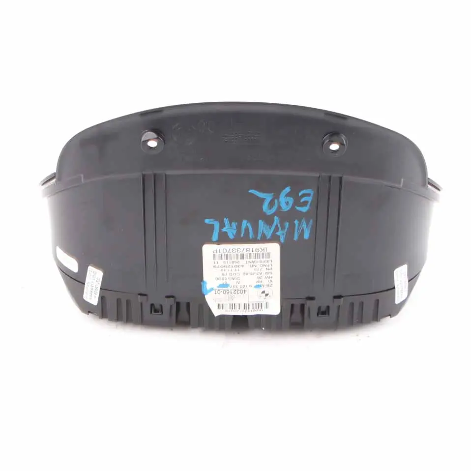 Instrument Cluster BMW E90 E91 E92 Petrol Speedo Clocks Meter Manual to with Part number 9187337 Instrument Cluster BMW E90 E91 E92 Petrol Speedo Clocks Meter Manual - SKU rhd-9187337-1 - Part number 9187337