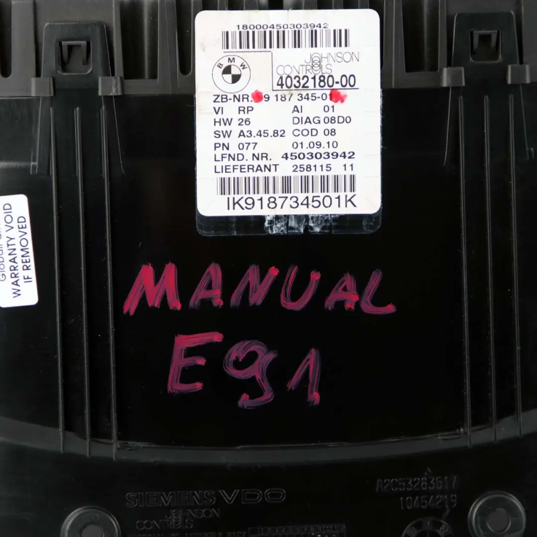 Instrument Cluster Speedo Clocks to BMW 3 X1 Series E84 E90 E91 E92 Diesel with Part number 9187345 BMW 3 X1 Series E84 E90 E91 E92 Diesel Instrument Cluster Speedo Clocks - SKU rhd-9187345 - Part number 9187345