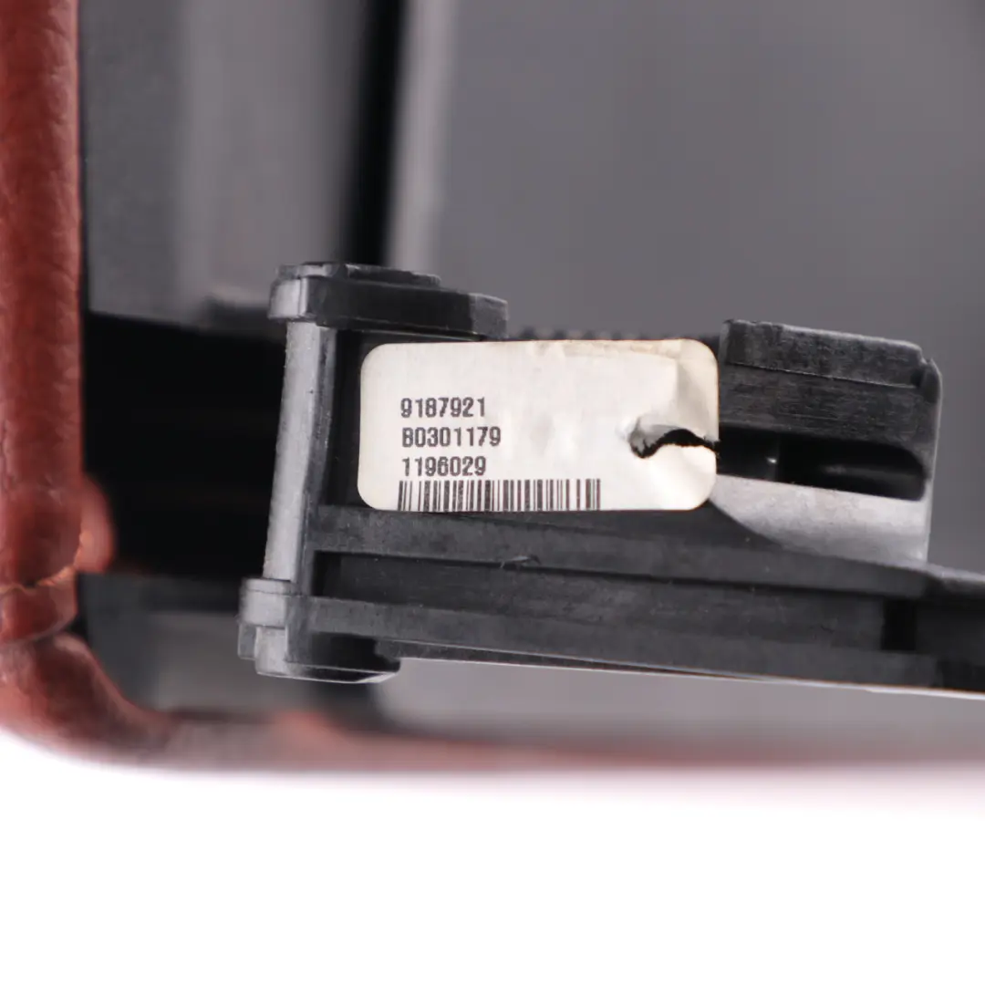 Leather Dakota Red Brown Cover Centre Console Armrest to BMW E90 E91 E92 LCI with Part number 9187921 BMW E90 E91 E92 LCI Leather Dakota Red Brown Cover Centre Console Armrest - SKU rhd-9187921 - Part number 9187921