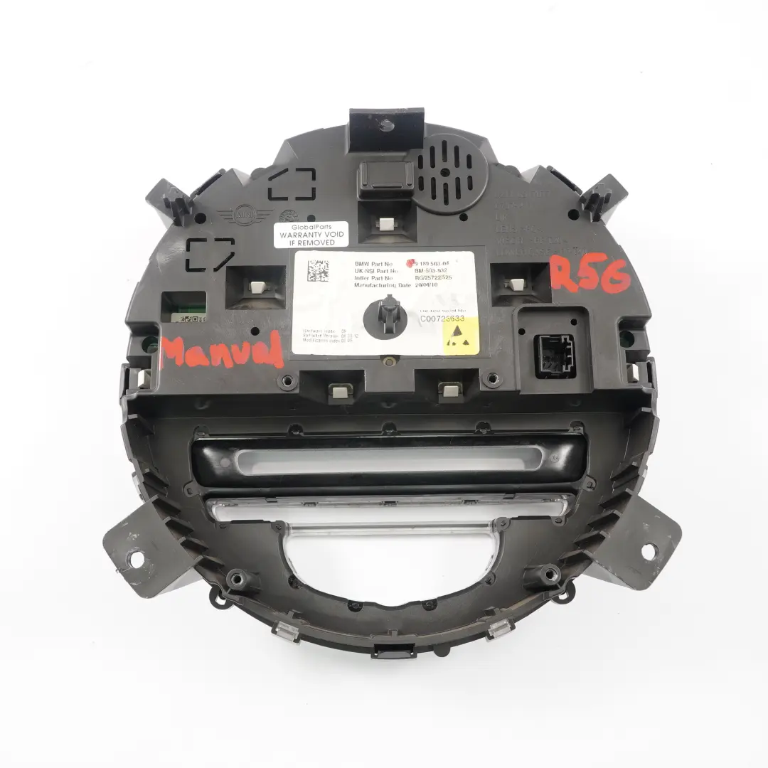 Instrument Cluster Speedo Meter Panel to MINI Cooper One R55 R56 R57 with Part number 9189503 MINI Cooper One R55 R56 R57 Instrument Cluster Speedo Meter Panel - SKU rhd-9189503 - Part number 9189503