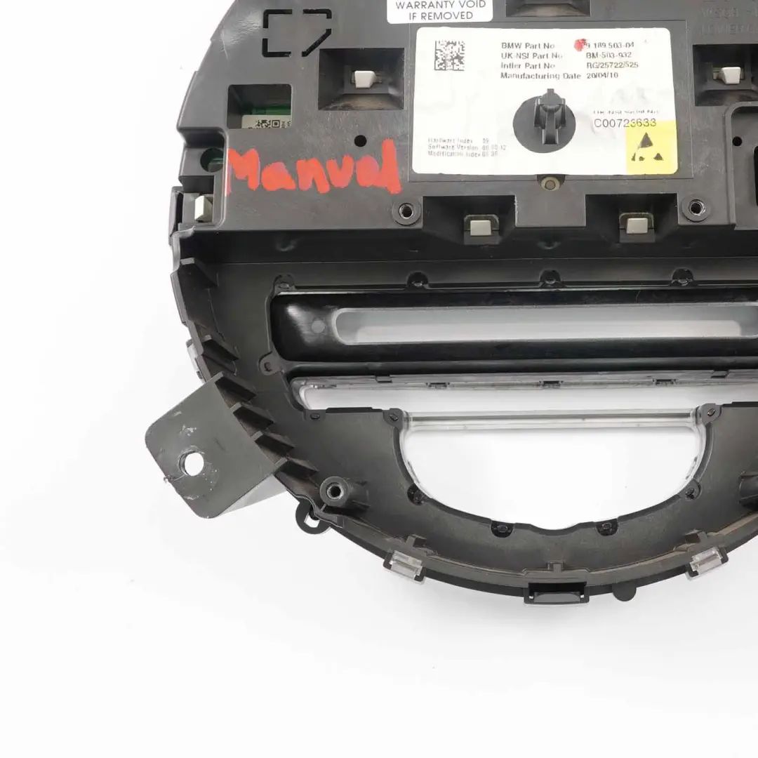 Instrument Cluster Speedo Meter Panel to MINI Cooper One R55 R56 R57 with Part number 9189503 MINI Cooper One R55 R56 R57 Instrument Cluster Speedo Meter Panel - SKU rhd-9189503 - Part number 9189503