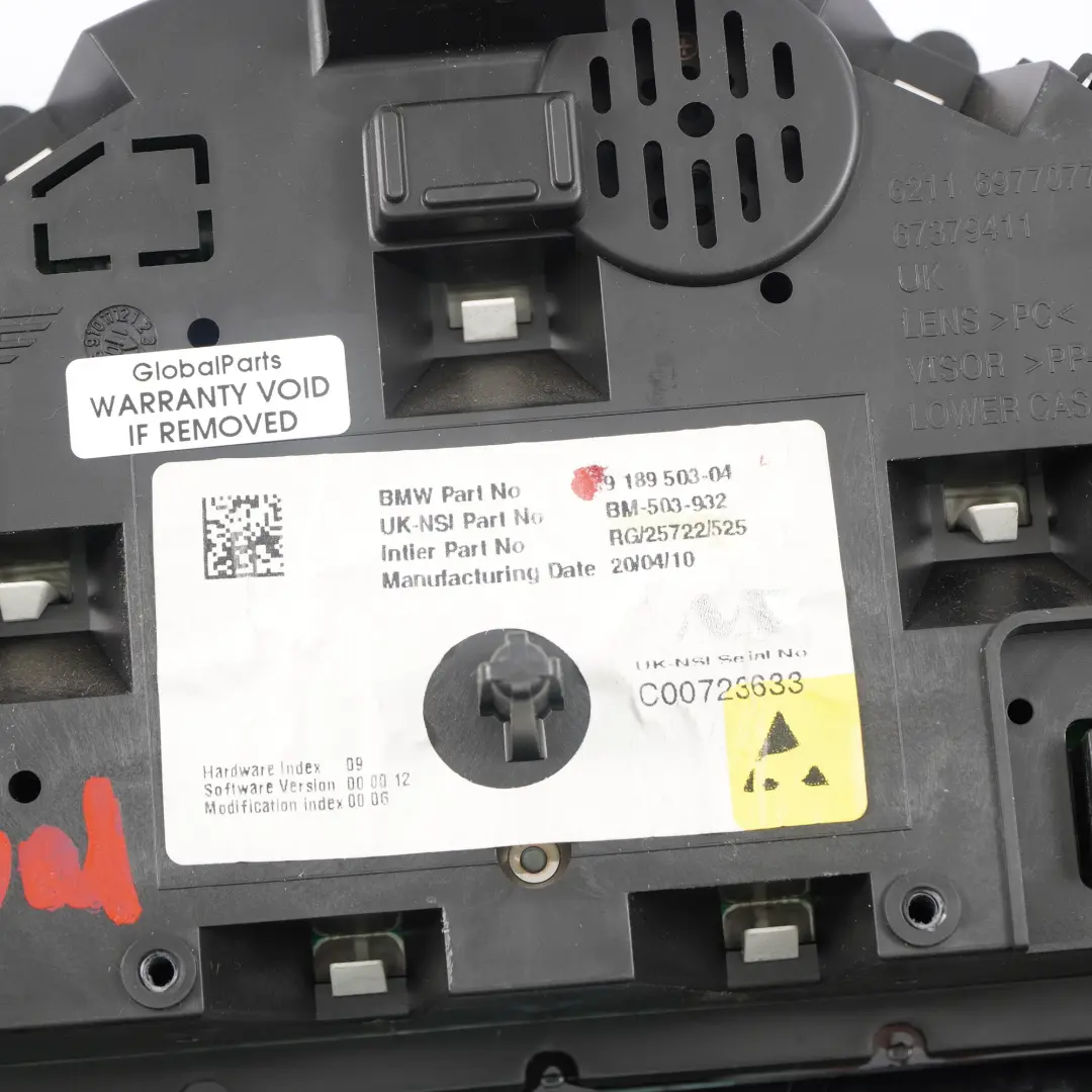 Instrument Cluster Speedo Meter Panel to MINI Cooper One R55 R56 R57 with Part number 9189503 MINI Cooper One R55 R56 R57 Instrument Cluster Speedo Meter Panel - SKU rhd-9189503 - Part number 9189503