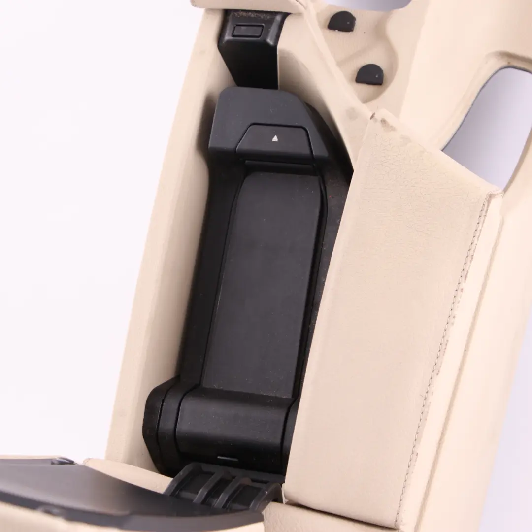 BMW E60 E61 LCI Centre Console Armrest Cream Beige Leather - SKU rhd-9191800 - Part number 9191800