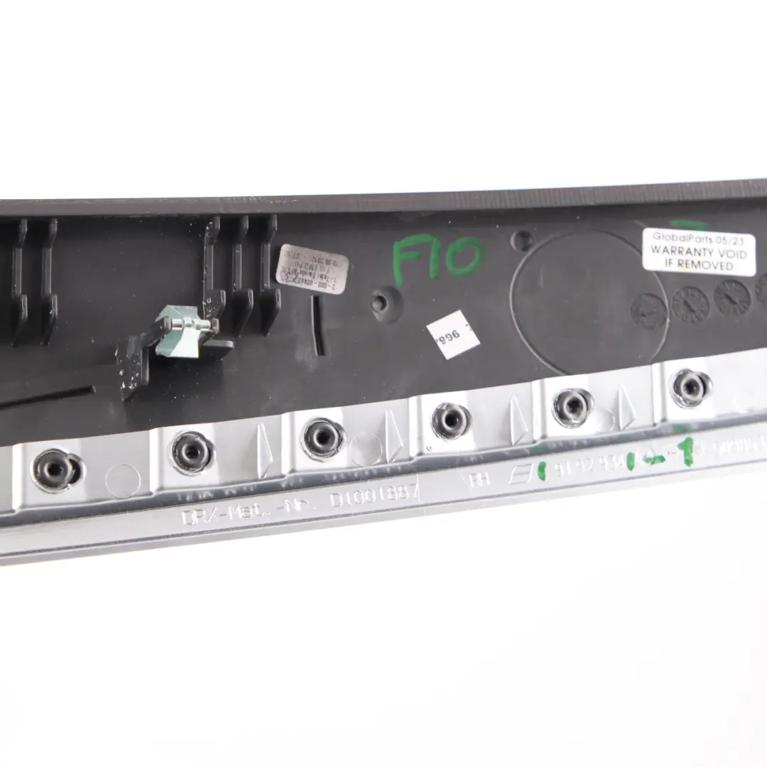 Decor Strip Trim Dashboard Fine Wood Perlglanz Chrom to Dash Cover BMW F10 F11 with Part number 9192940 Dash Cover BMW F10 F11 Decor Strip Trim Dashboard Fine Wood Perlglanz Chrom - SKU rhd-9192940 - Part number 9192940