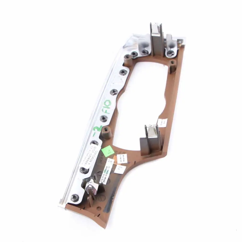 BMW F10 F11 Decor Strip Trim Dashboard Cover Wood Beige Chrome Right O/S - SKU rhd-9192950 - Part number 9192950