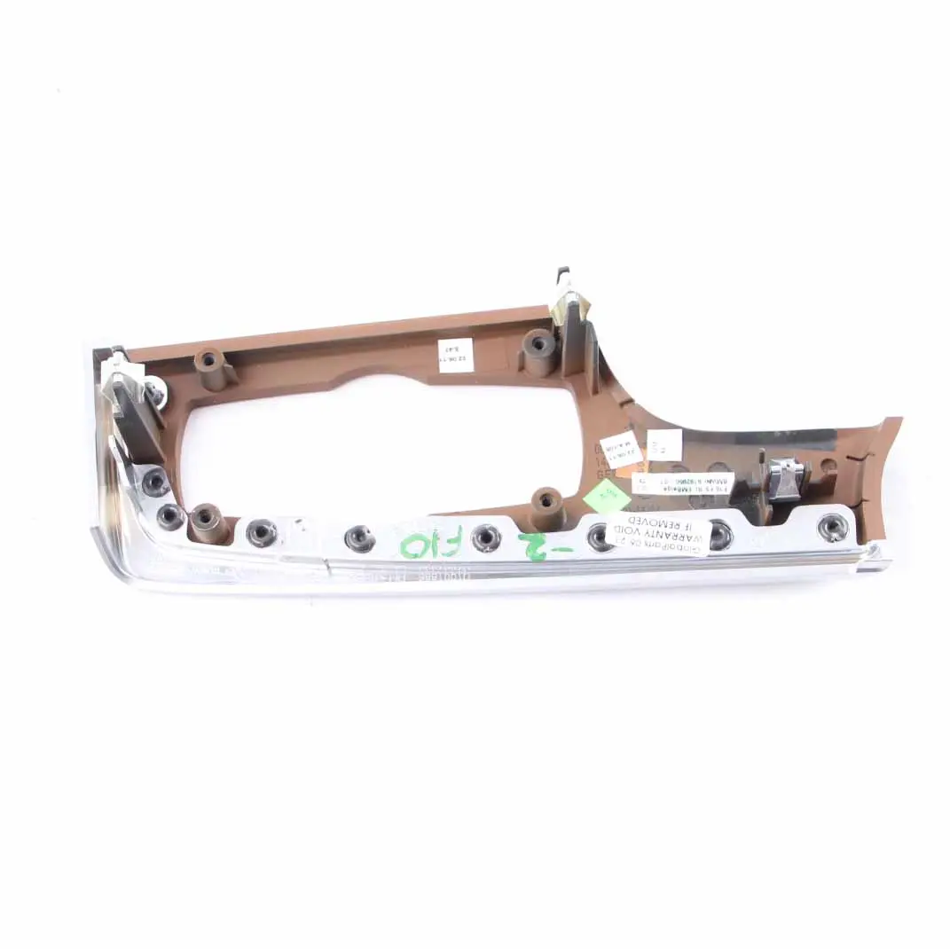 Decor Strip Trim Dashboard Cover Wood Beige Chrome Right O/S to BMW F10 F11 with Part number 9192950 BMW F10 F11 Decor Strip Trim Dashboard Cover Wood Beige Chrome Right O/S - SKU rhd-9192950 - Part number 9192950
