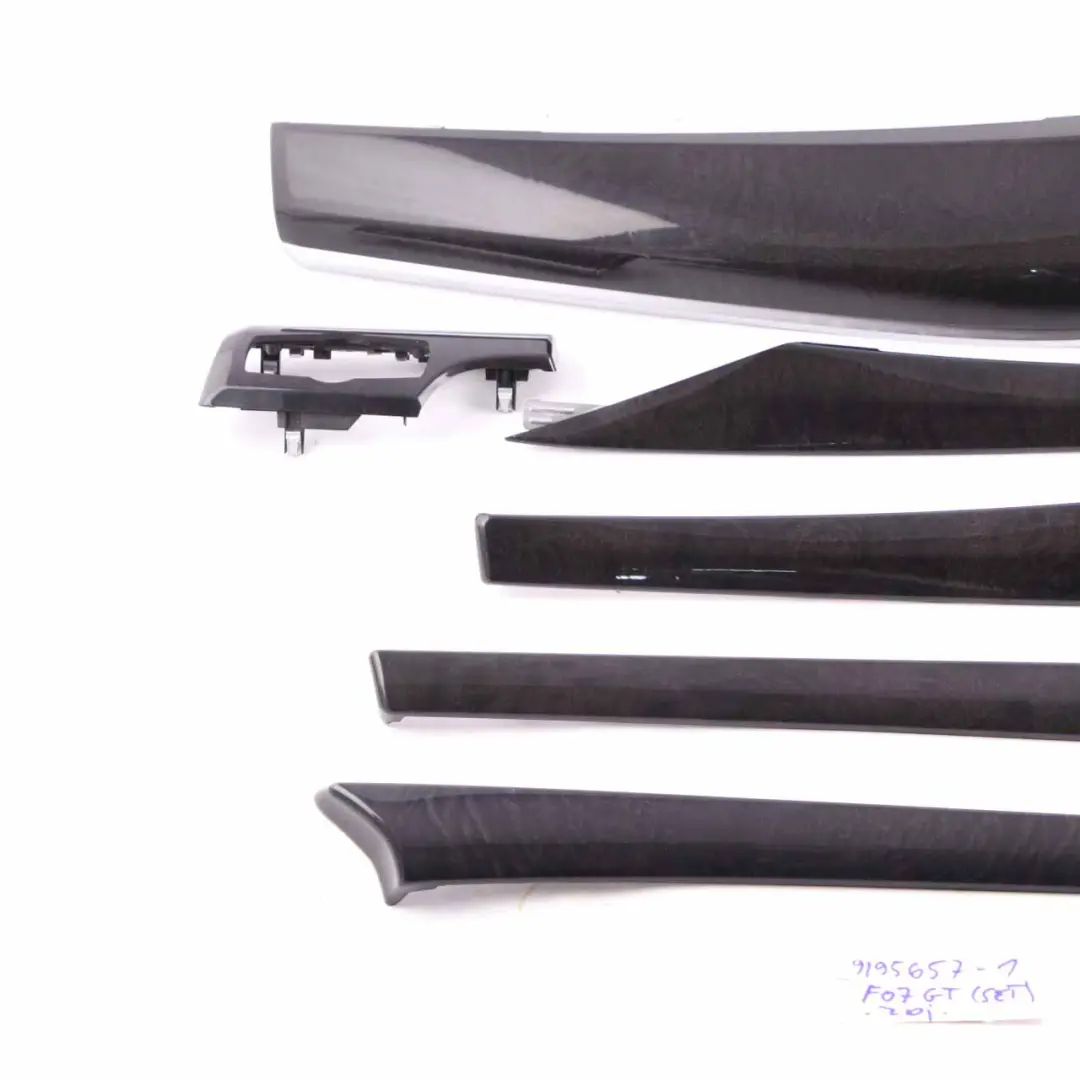 Set Trim Console Dashboard Door Card Strip Cover Wood Ash Anthracite to BMW F07 with Part number 9195657 BMW F07 Set Trim Console Dashboard Door Card Strip Cover Wood Ash Anthracite - SKU rhd-9195657-1 - Part number 9195657