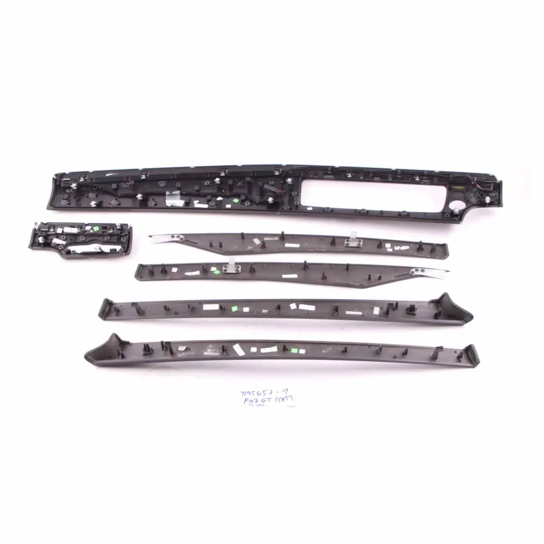 Set Trim Console Dashboard Door Card Strip Cover Wood Ash Anthracite to BMW F07 with Part number 9195657 BMW F07 Set Trim Console Dashboard Door Card Strip Cover Wood Ash Anthracite - SKU rhd-9195657-1 - Part number 9195657