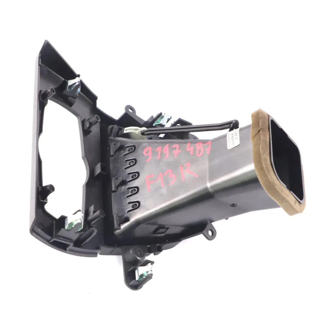 Duct BMW F13 F12 F06 Dashboard Heater Blower A/C Air Vent Right O/S to Air with Part number 9197487 Air Duct BMW F13 F12 F06 Dashboard Heater Blower A/C Air Vent Right O/S - SKU rhd-9197487 - Part number 9197487