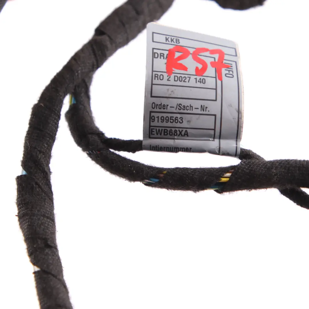 Wiring Harness Drivers Door Wiring Cable Loom to Mini R57 R58 with Part number 9199563 Mini R57 R58 Wiring Harness Drivers Door Wiring Cable Loom - SKU rhd-9199563 - Part number 9199563