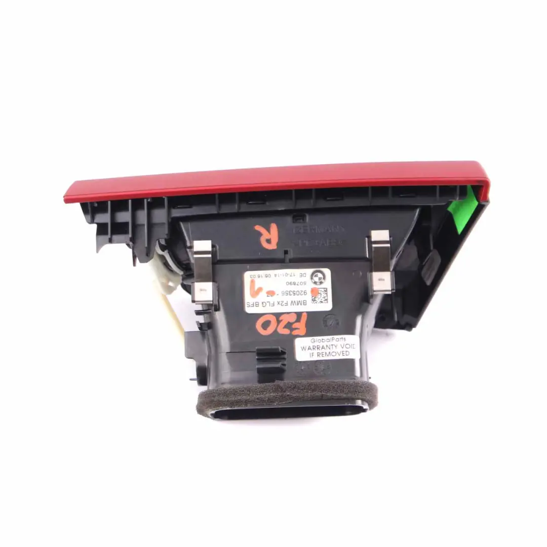Dashboard Air Vent BMW F20 F21 F22 Right O/S Driver Side Fresh Coral Red to with Part number 9205356 Dashboard Air Vent BMW F20 F21 F22 Right O/S Driver Side Fresh Coral Red - SKU rhd-9205356-1 - Part number 9205356