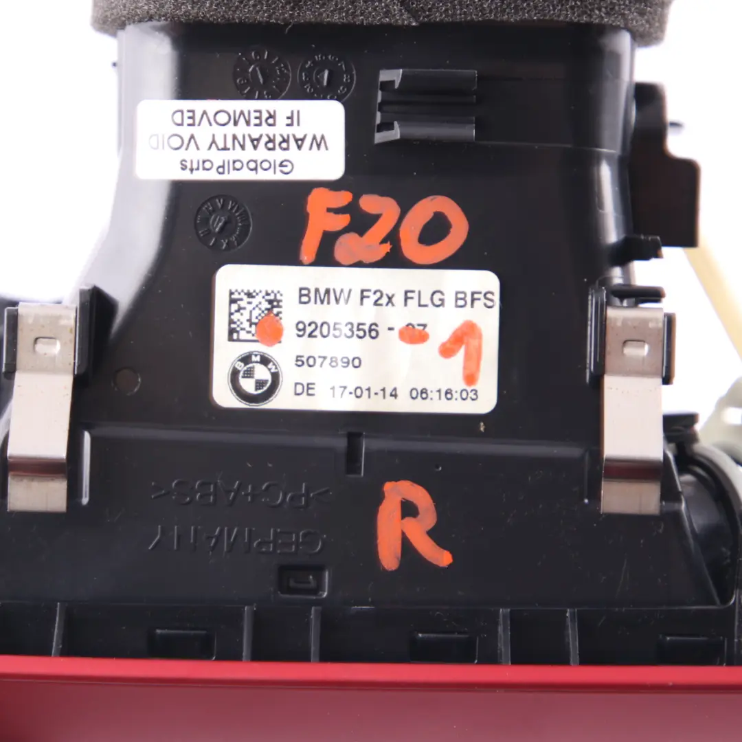 Dashboard Air Vent BMW F20 F21 F22 Right O/S Driver Side Fresh Coral Red to with Part number 9205356 Dashboard Air Vent BMW F20 F21 F22 Right O/S Driver Side Fresh Coral Red - SKU rhd-9205356-1 - Part number 9205356