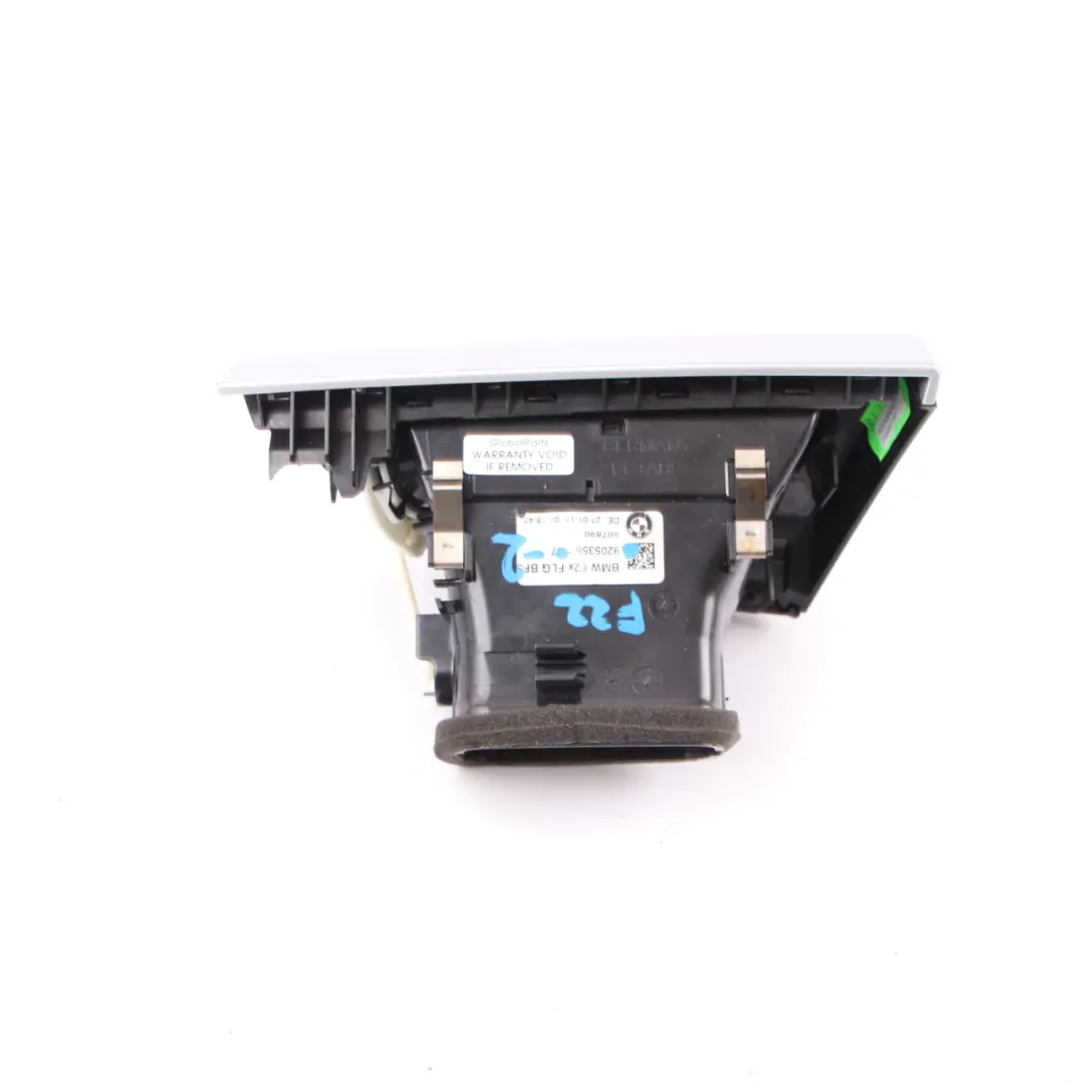 Dashboard Air Vent BMW F20 F21 F22 Right Driver Side High Gloss Silver to with Part number 9205356 Dashboard Air Vent BMW F20 F21 F22 Right Driver Side High Gloss Silver - SKU rhd-9205356-4 - Part number 9205356