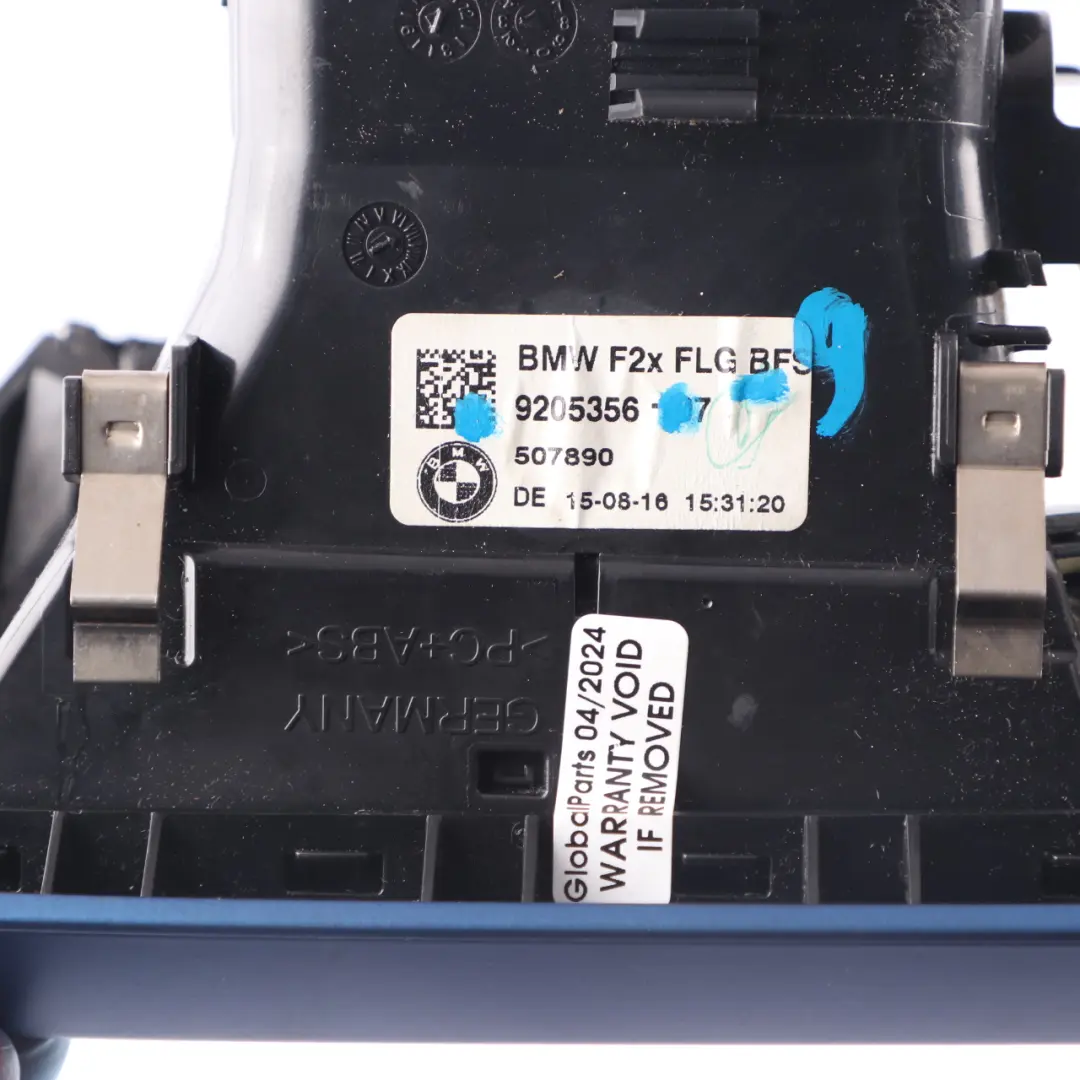 Dashboard Air Vent BMW F20 F21 F22 Right O/S Driver Side Fresh Blue Matt to with Part number 9205356 Dashboard Air Vent BMW F20 F21 F22 Right O/S Driver Side Fresh Blue Matt - SKU rhd-9205356-9 - Part number 9205356