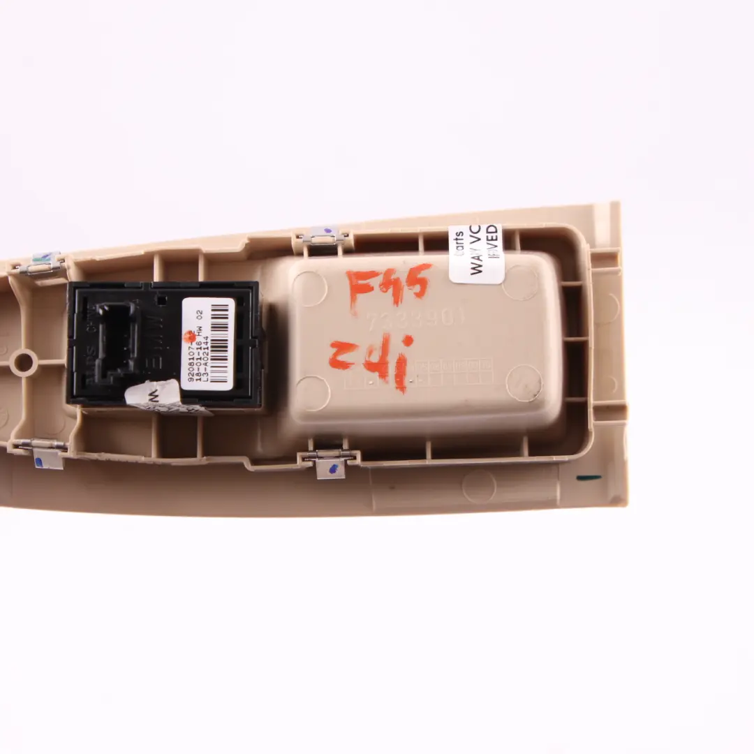 BMW F45 Active Tourer Switch Window Lifter Button Trim Front Left N/S Beige - SKU rhd-9208107-3 - Part number 9208107
