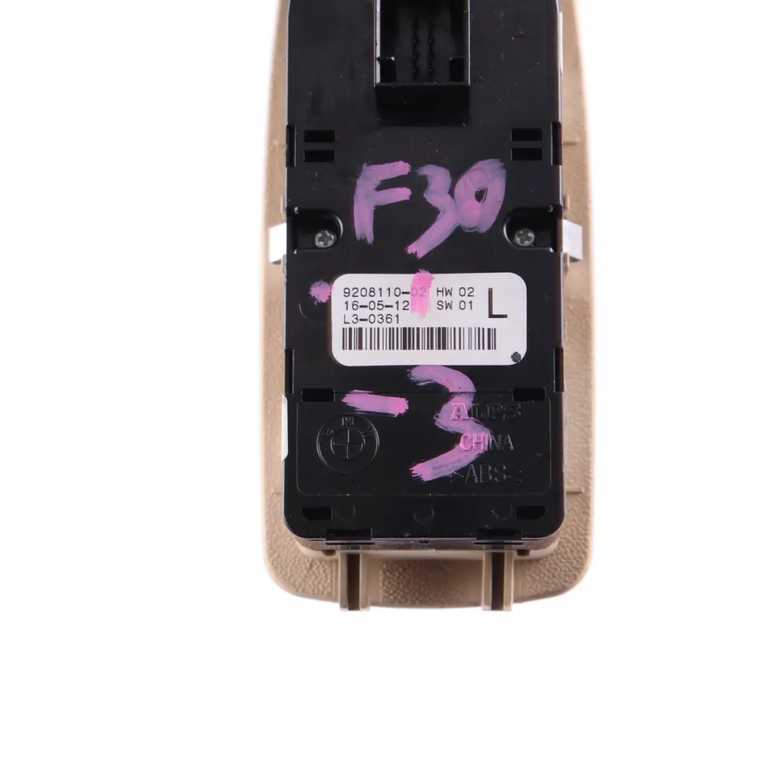 Switch Window Lifter Right O/S Driver Side Oyster to BMW F20 F30 F31 with Part number 9208110 BMW F20 F30 F31 Switch Window Lifter Right O/S Driver Side Oyster - SKU rhd-9208110-3 - Part number 9208110